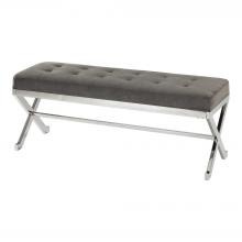  23430 - Uttermost Bijou Gray Fabric Bench