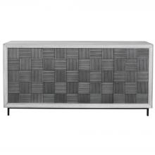  25489 - Uttermost Checkerboard 4 Door Gray Cabinet