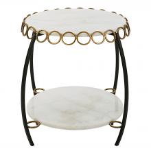  22974 - Uttermost Chainlink White Marble Side Table