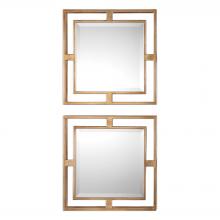  09234 - Uttermost Allick Gold Square Mirrors S/2