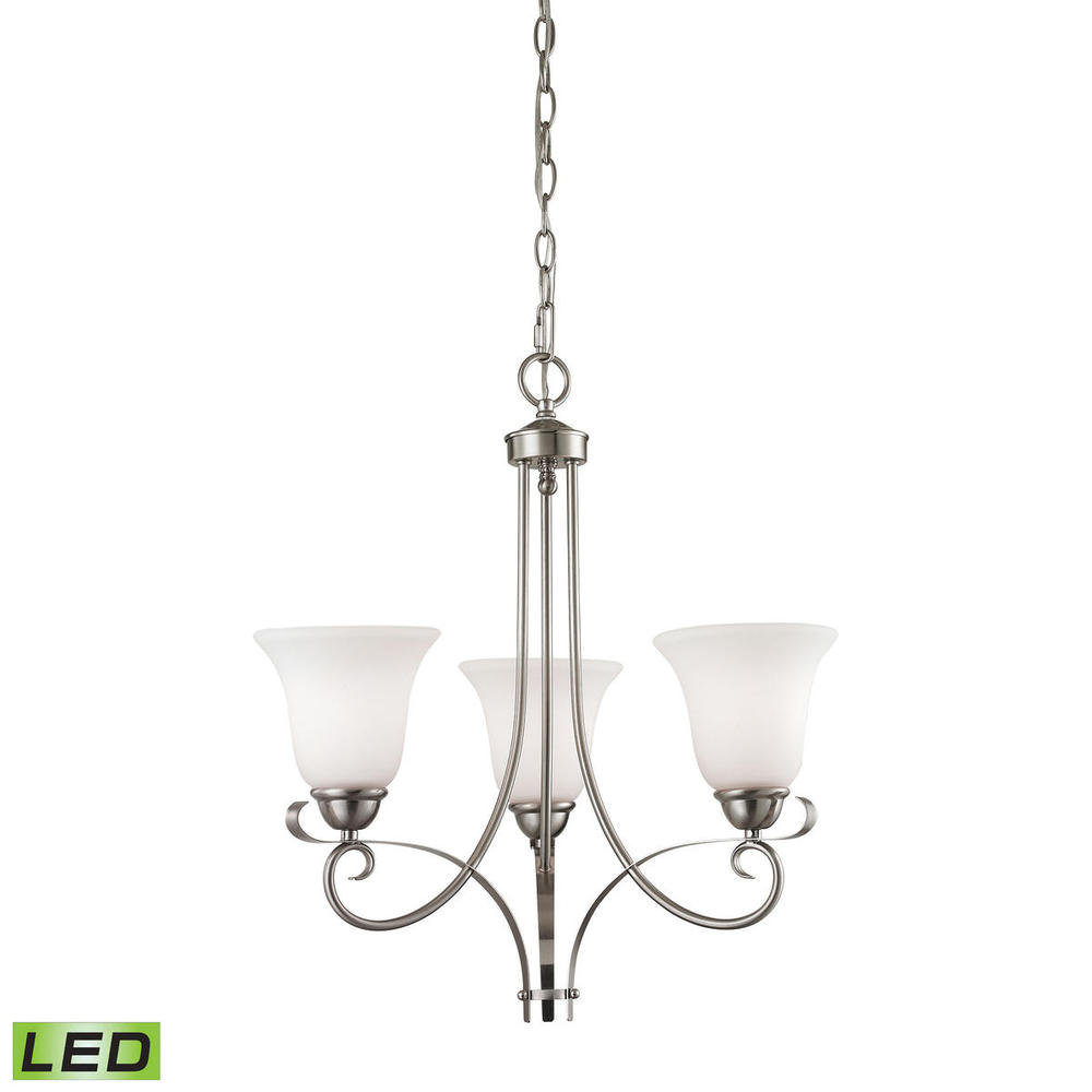 Thomas - Brighton 20'' Wide 3-Light Chandelier - Brushed Nickel