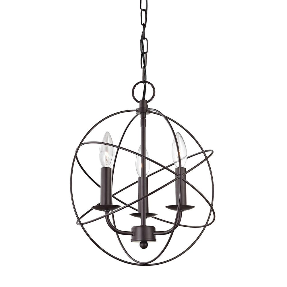 Thomas - Williamsport 13'' Wide 3-Light Chandelier - Oil Rubbed Bronze