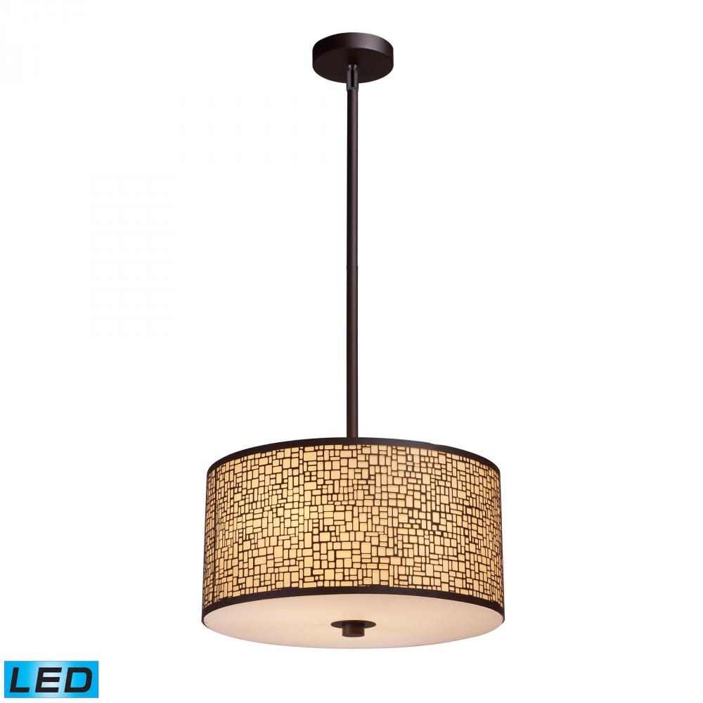 Medina 3 Light LED Pendant In Aged Bronze