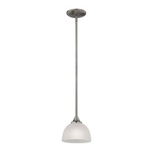  2101PS/20 - Thomas - Bristol Lane 1-Light Mini Pendant in Brushed Nickel with White Glass