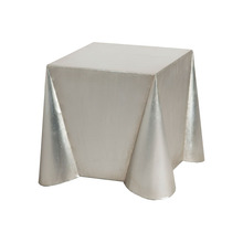  7117006 - Tin Covered Side Table In Antique Silver Leaf