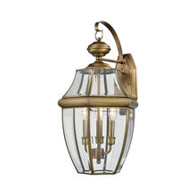  8603EW/89 - Thomas - Ashford 12'' High 3-Light Outdoor Sconce - Antique Brass