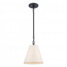  EC89765/1 - Rydell 9'' Wide 1-Light Mini Pendant - Matte Black and Parchment