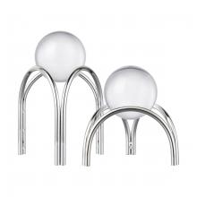  S0057-11221/S2 - Sibyl Orb Stand - Set of 2 Silver