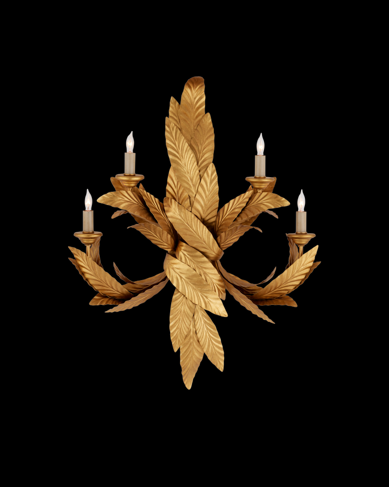 Apollo Gold Twisted Leaf Wall Sconce