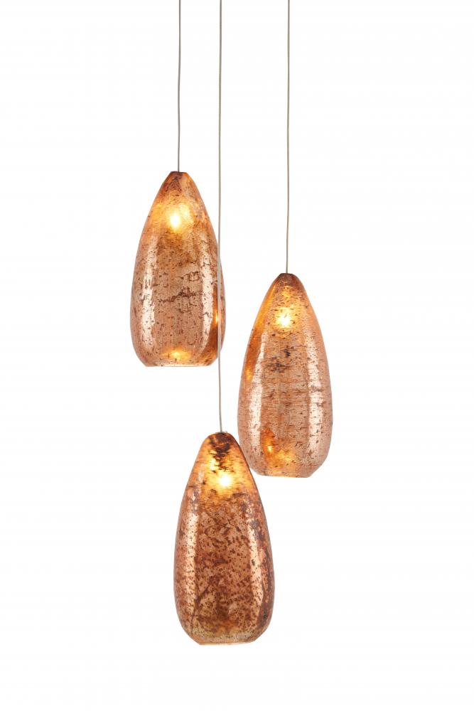 Rame 3-Light Round Multi-Drop Pendant