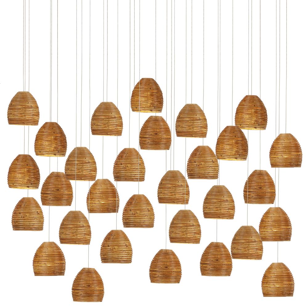 Beehive 30-Light Linear Multi-Drop Pendant