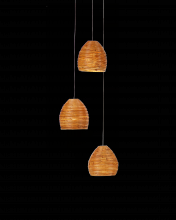  9000-0999 - Beehive 3-Light Round Multi-Drop Pendant