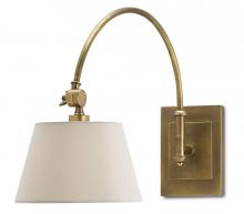  5000-0003 - Ashby Brass Swing-Arm Wall Sconce, White Shade