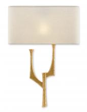  5000-0182 - Bodnant Gold Wall Sconce, White Shade, Right