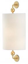  5900-0031 - Tavey Gold Wall Sconce, White Shade