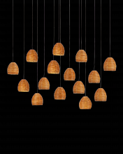  9000-1002 - Beehive 15-Light Linear Multi-Drop Pendant