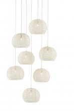  9000-0911 - Piero White 7-Light Round Multi-Drop Pendant