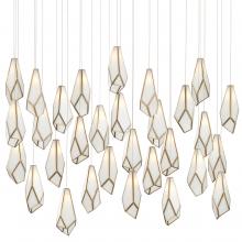  9000-1038 - Glace White 30-Light Linear Multi-Drop Pendant