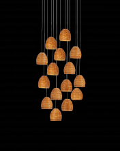  9000-1001 - Beehive 15-Light Round Multi-Drop Pendant