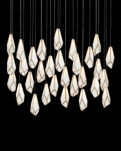  9000-1038 - Glace White 30-Light Linear Multi-Drop Pendant